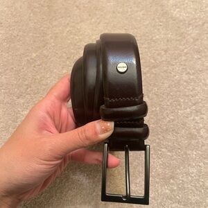 Deep Brown Leather Belt for Men